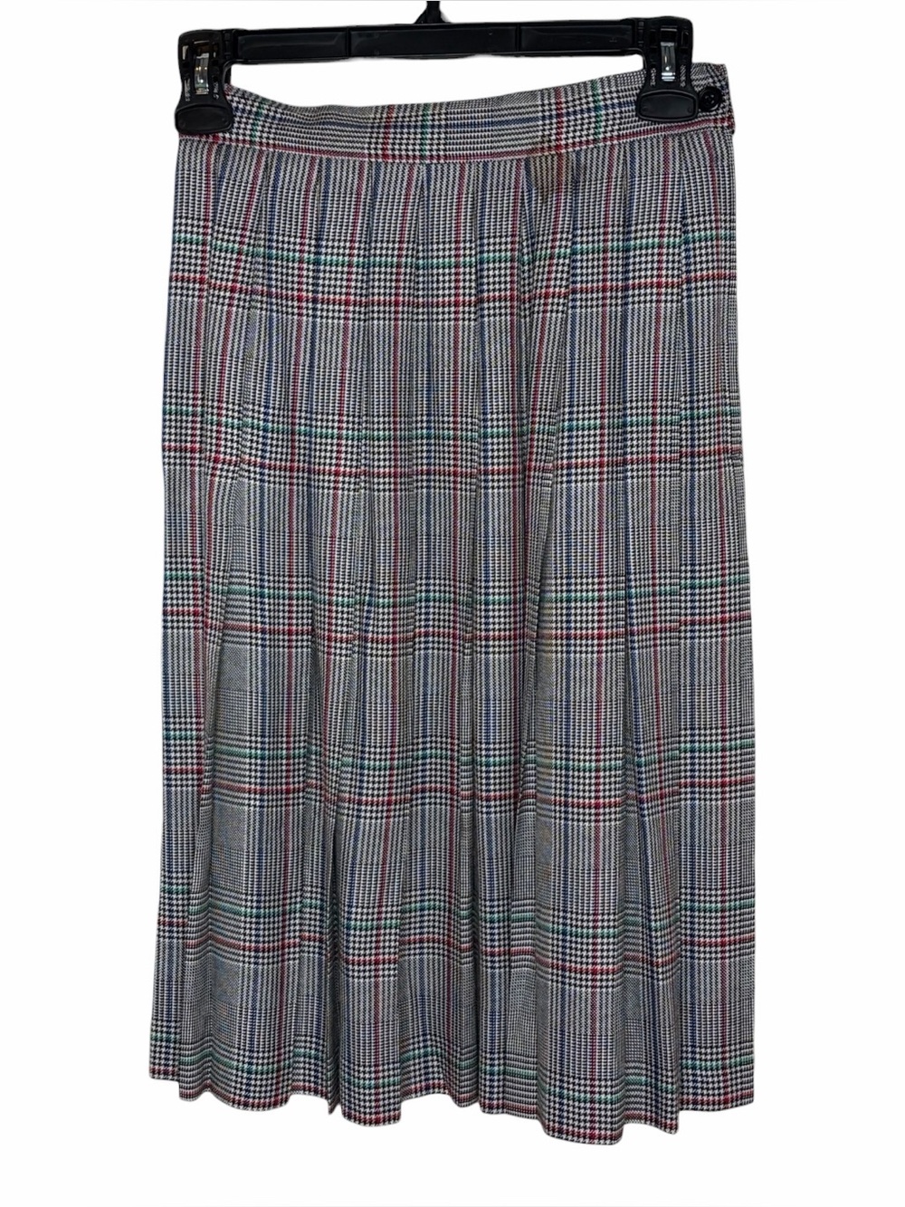 Petite Dimensions 80s Vtg Plaid Pleated Midi Preppy Skirt Sz 6